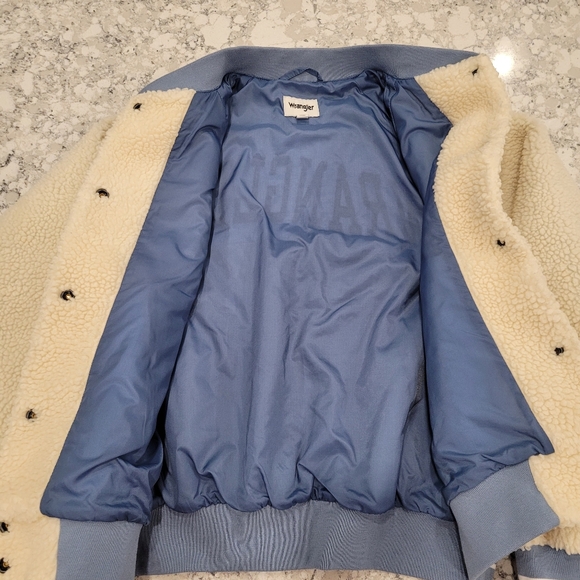 Wrangler Free People Sherpa Bomber Jacket Women's Medium Cozy - Picture 6 of 9